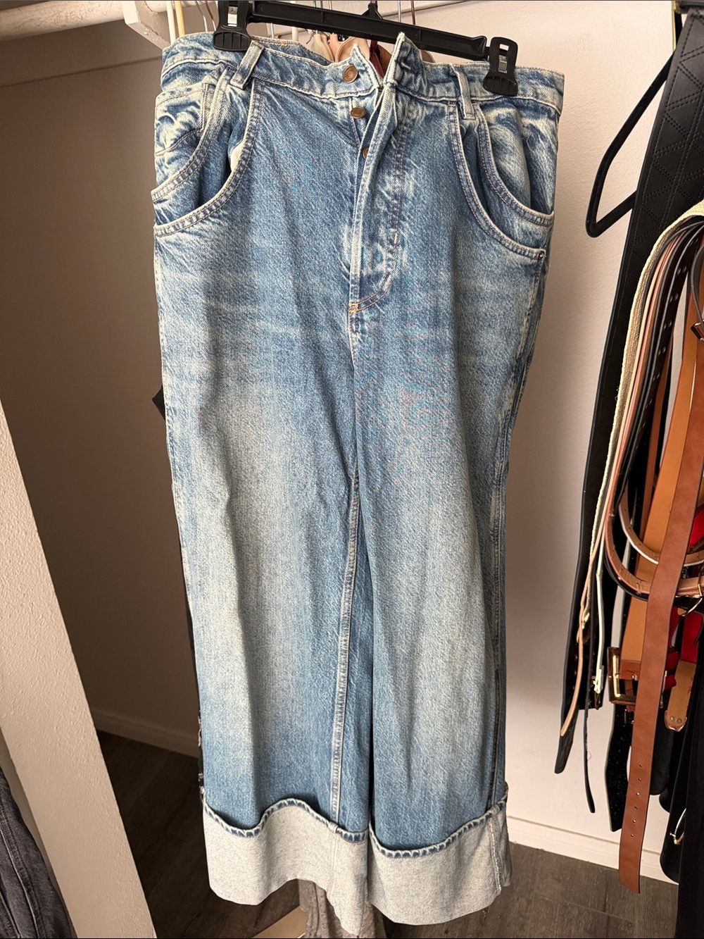 Light Blue Wide Leg Flare Jeans